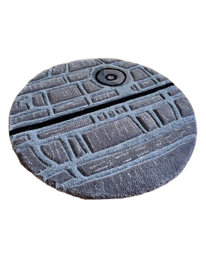 Alfombra tufting circular con el diseño de la Estrella de la Muerte