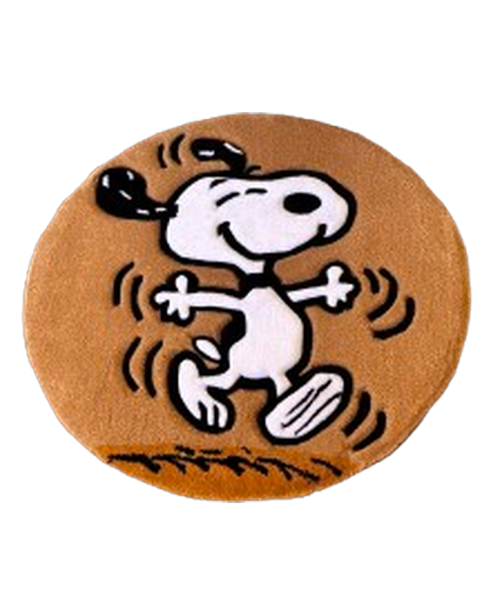 Alfombra tufting circular con el personaje Snoopy bailando